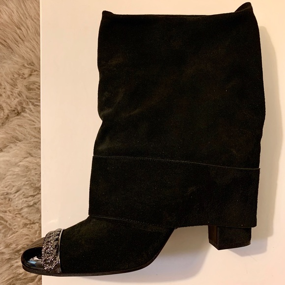 NEW🖤 CASADEI Metal Cap Suede Boots Sz 40 US 9 - Picture 2 of 4